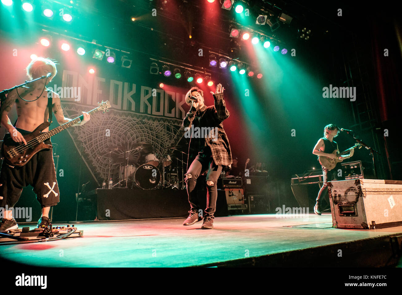 The Japanese rock band ONE OK ROCK performs a live concert at X
