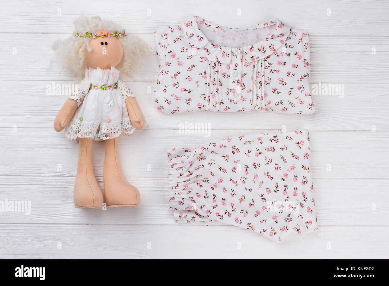 Girls pajama set and doll Stock Photo Alamy