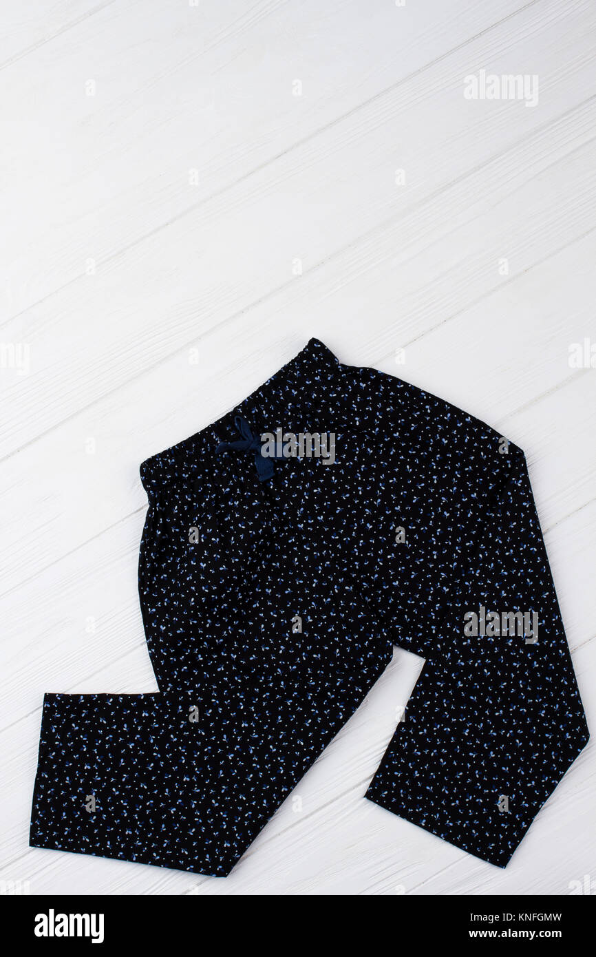 Black Silk Pants with Floral Print