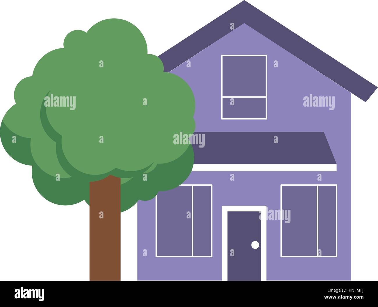 house home exterior with tree leafy natural Stock Vector Image & Art ...