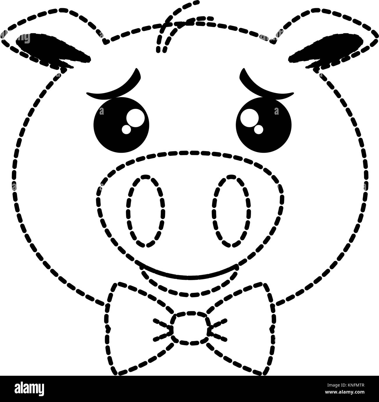 dad pig emoji kawaii vector illustration design Stock Vector