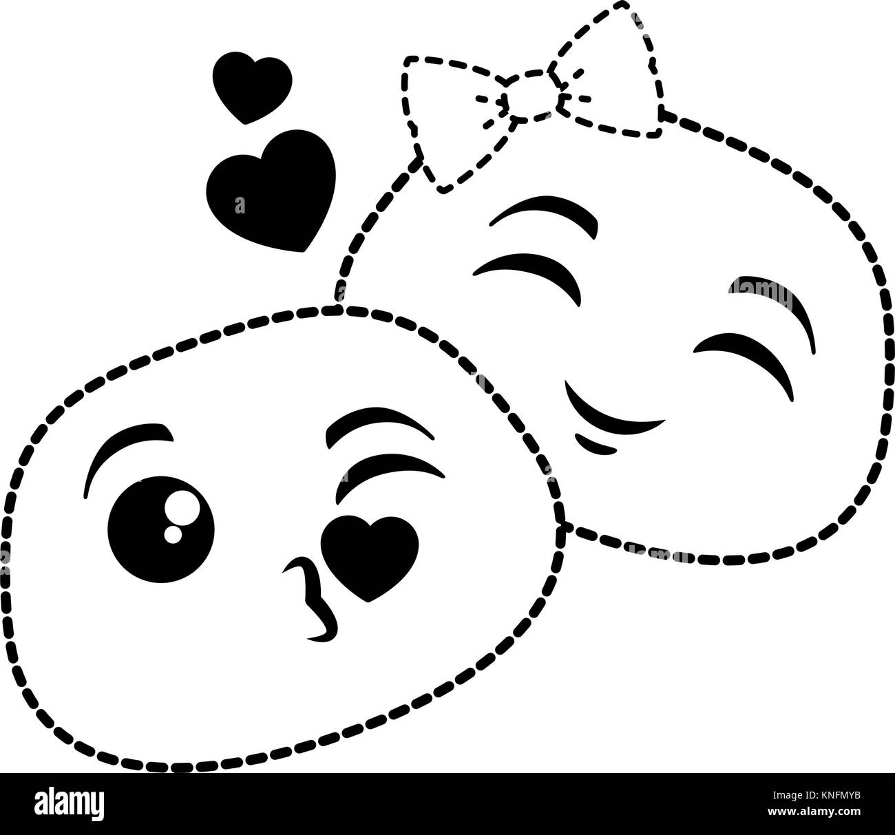 Kawai cartoon Black and White Stock Photos & Images - Alamy