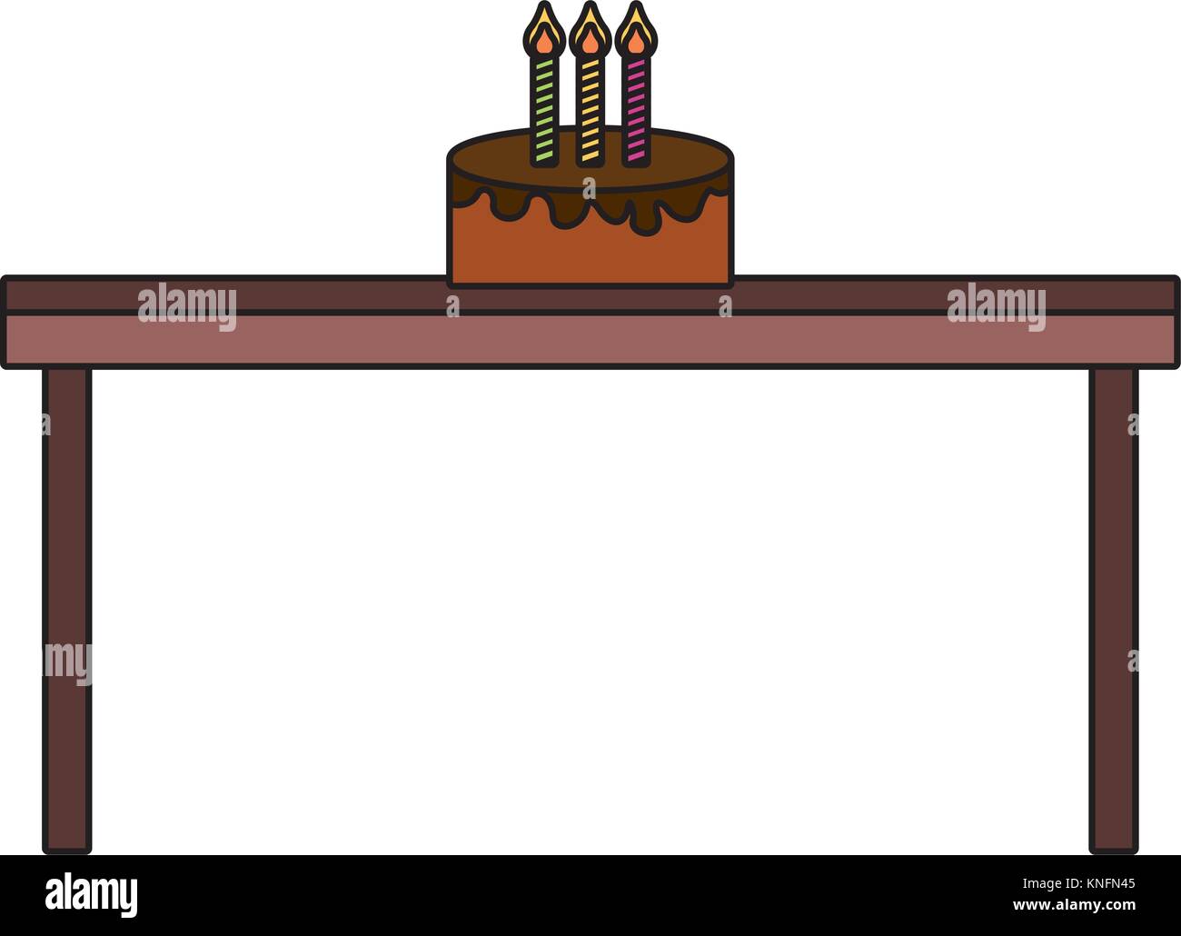 birthday cake with candles on wooden table Stock Vector Image & Art - Alamy