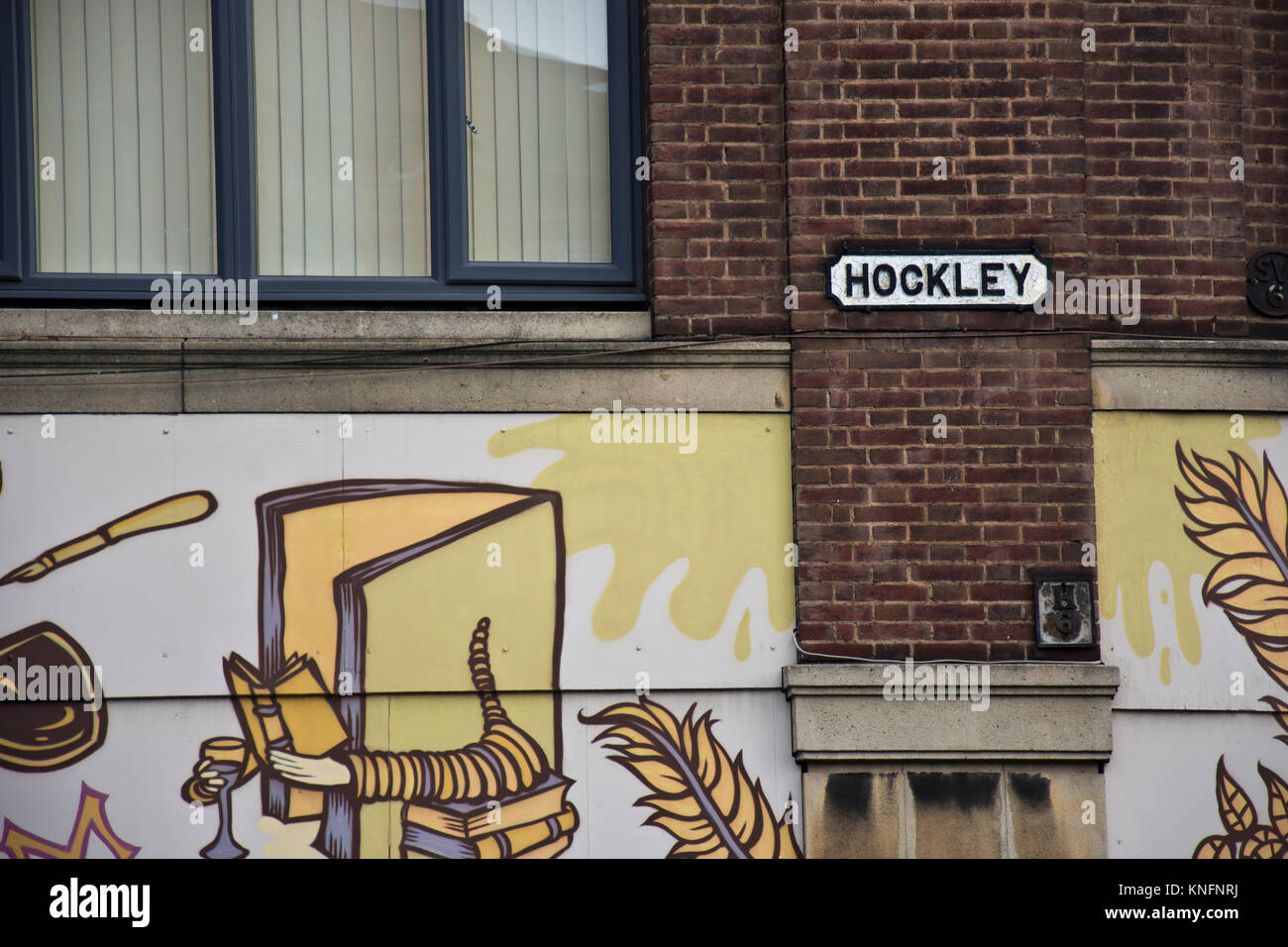 The street sign for Hockley, an historic area of Nottingham city centre