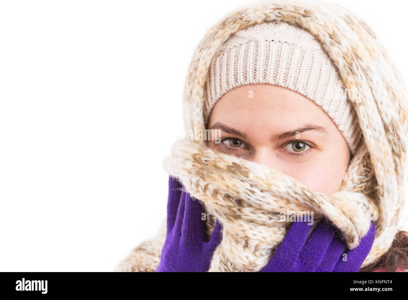 Woman scarf covering nose mouth hires stock photography and images Alamy