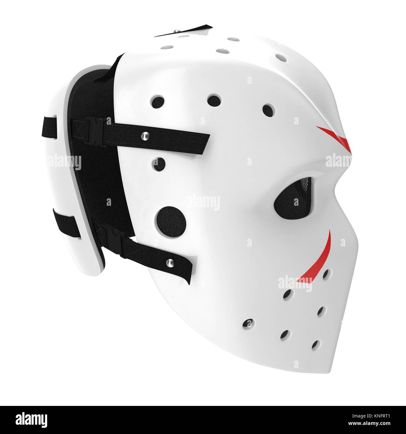 vintage hockey mask on white. Side view. 3D illustration Stock Photo - Alamy
