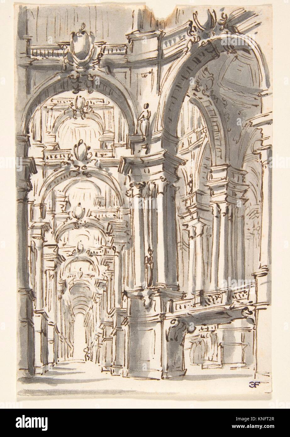 Design for Stage Set. Artist Attributed to Giovanni Battista Natali