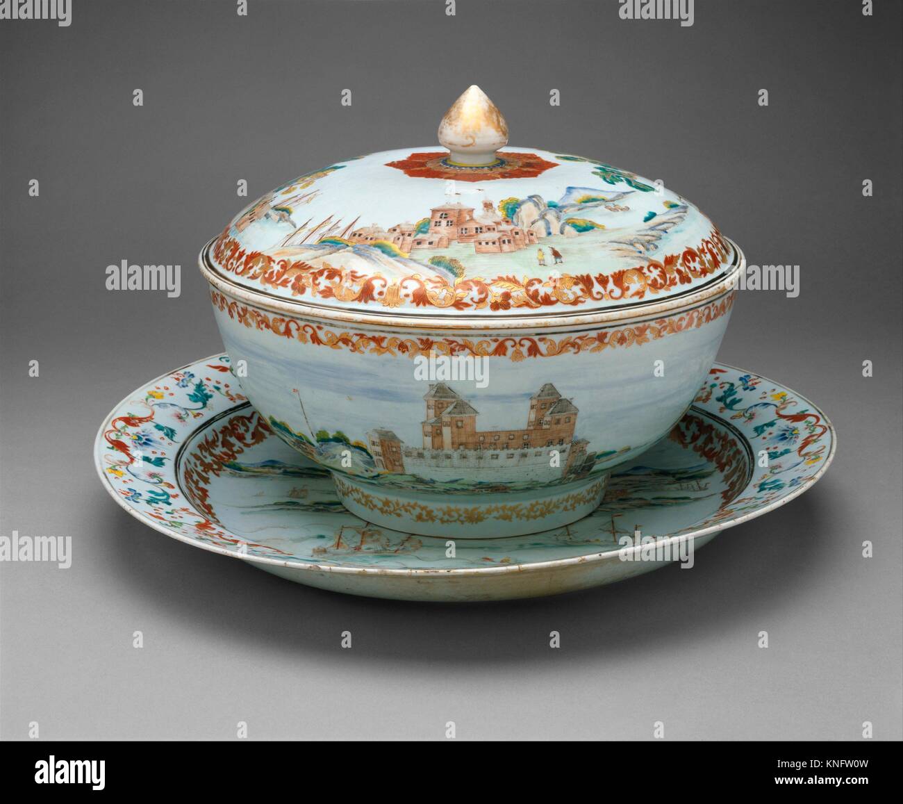 Covered Punch Bowl. Date 174555; Geography Made in China; Culture