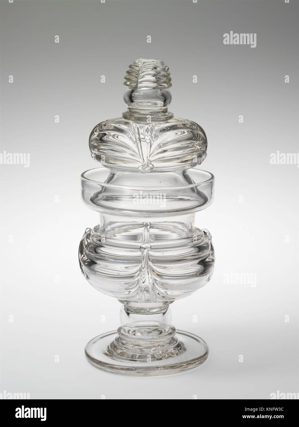 Sugar bowl. Maker Attributed to New England Glass Company (American