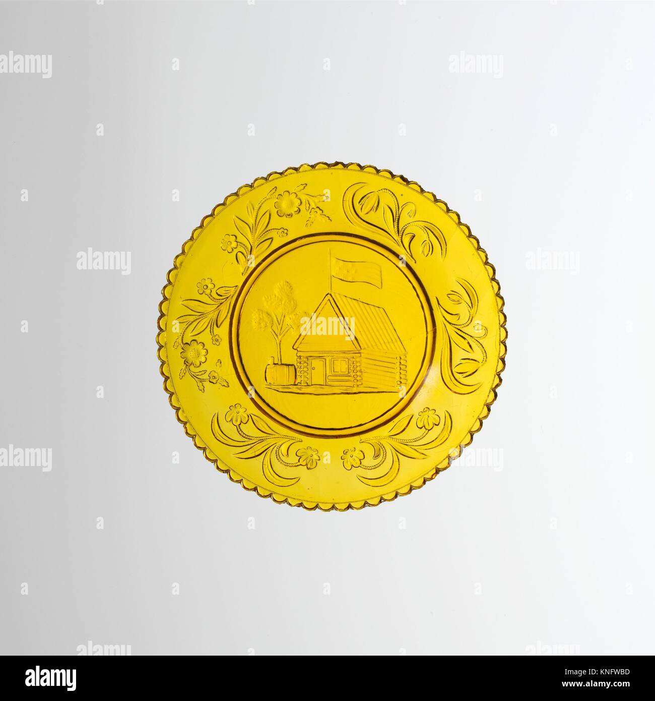 Cup Plate. Date 182560; Medium Lacy pressed glass; Dimensions