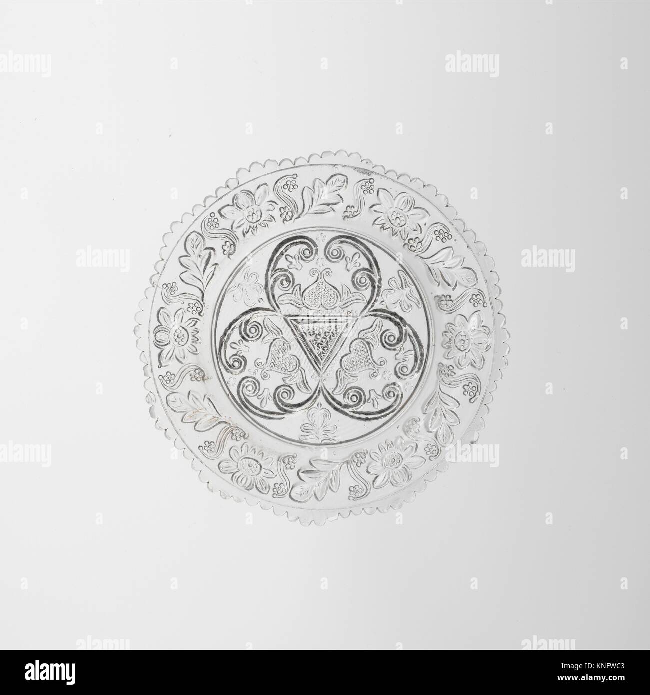 Cup Plate. Date 184050; Medium Lacy pressed glass; Dimensions