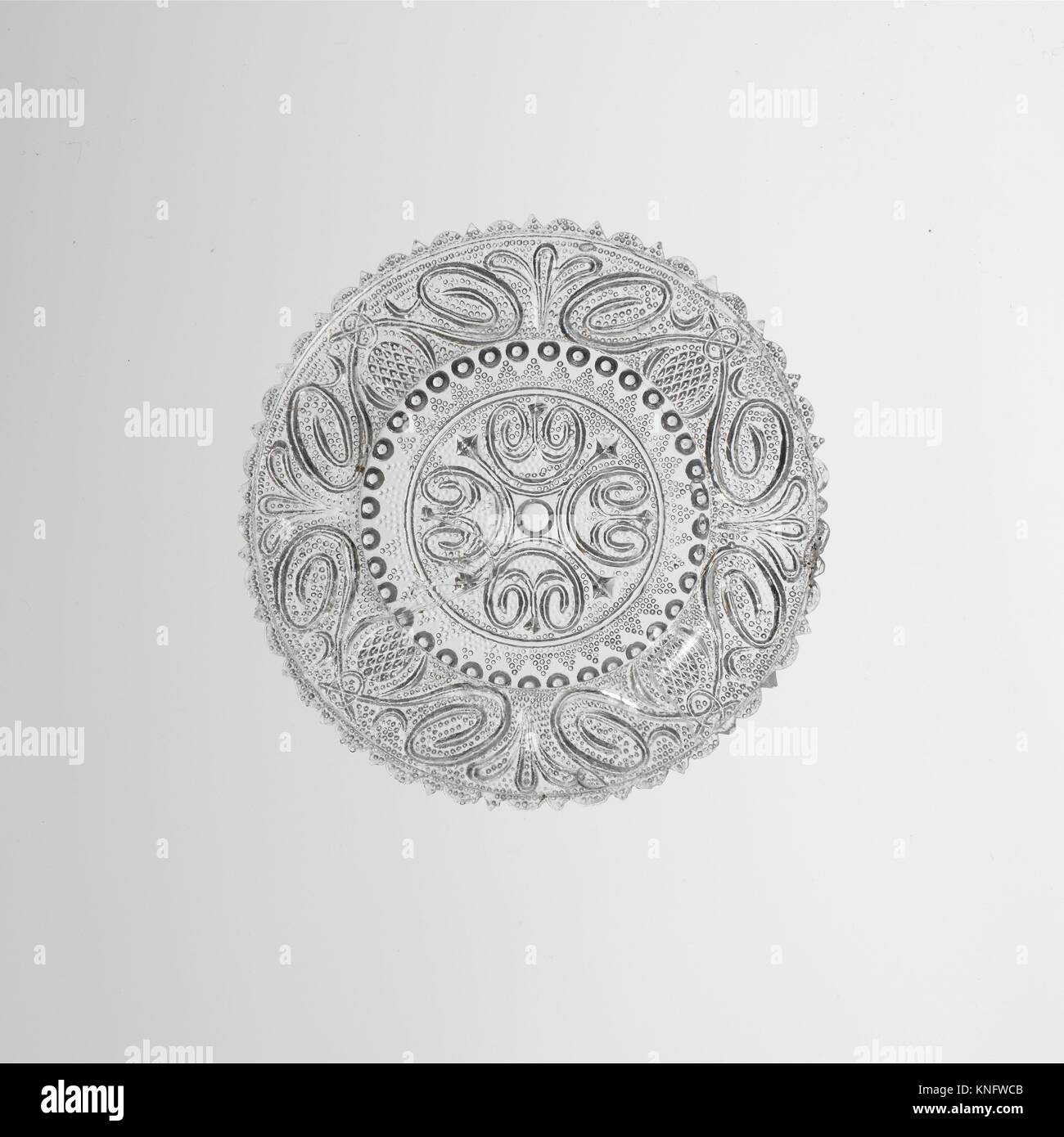 Cup Plate. Date 182560; Medium Lacy pressed glass; Dimensions