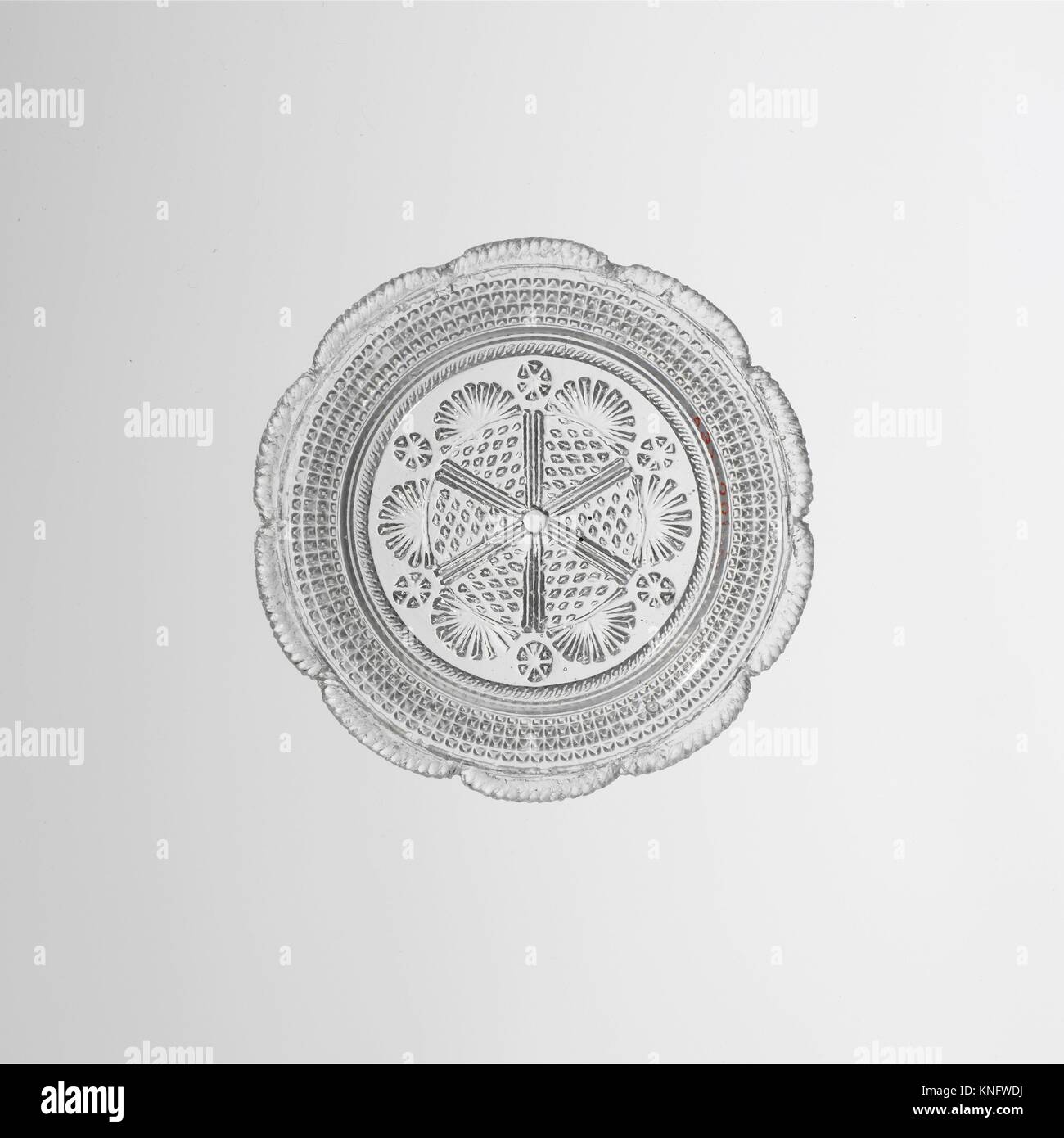 Cup Plate. Date 182560; Medium Lacy pressed glass; Dimensions