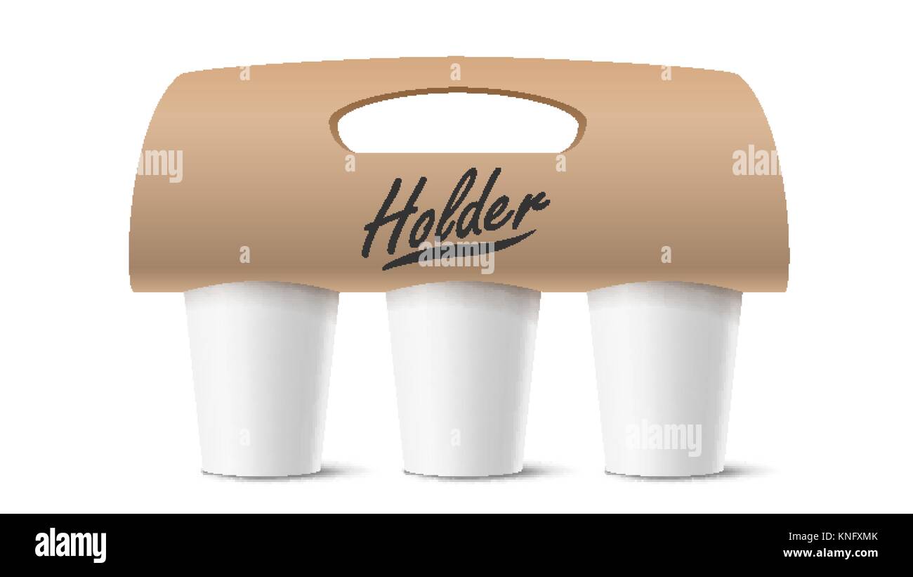 Download Coffee Cups Holder Vector Realistic Mockup Empty Packaging For Carrying Three Cups Hot Drink Take Away Cafe Coffee Cups Holder Mockup Isolated Illustration Stock Vector Image Art Alamy