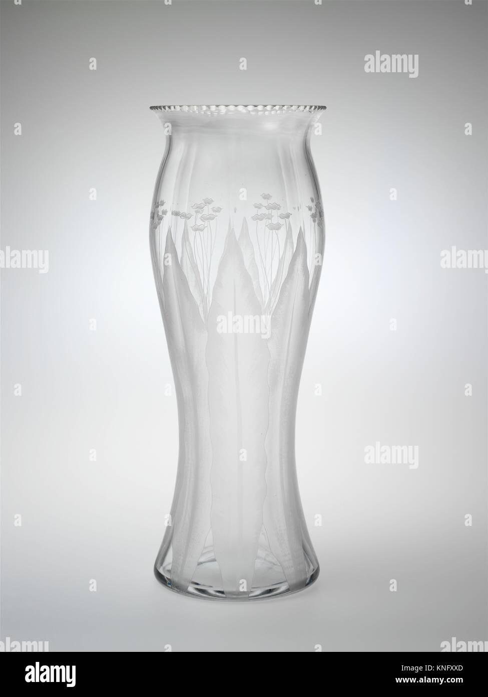 Vase. Manufacturer: C. Dorflinger and Sons (American, White Mills, Pennsylviania, 1881-1921); Date: 1905-15; Geography: Made in White Mills, Stock Photo