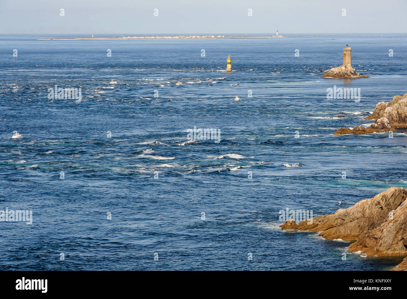 Pointe du Raz, Phare de la Vieille and Ile de Sein in summer Stock Photo