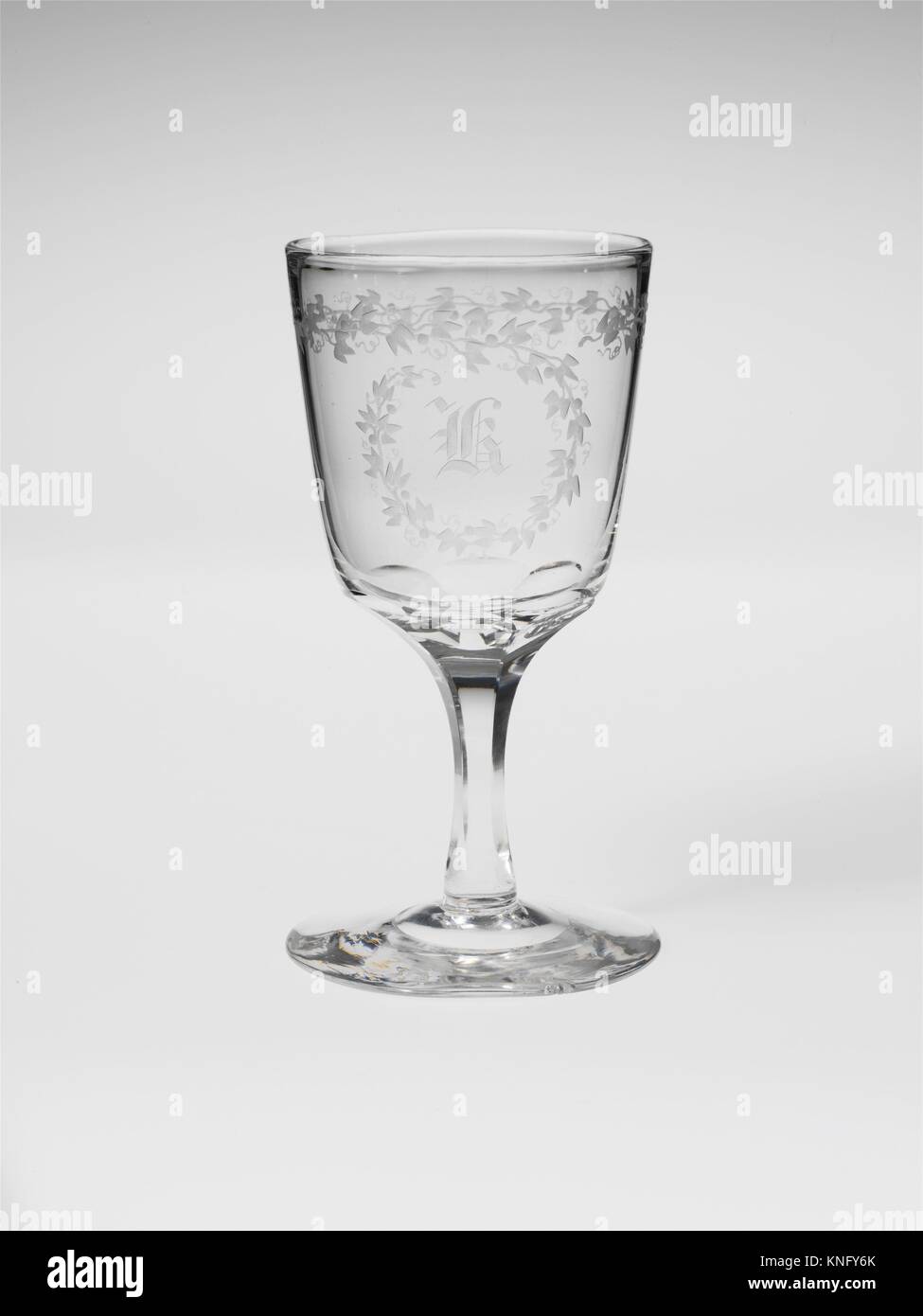 Wine Goblet. Maker Boston & Sandwich Glass Company (American, 1825