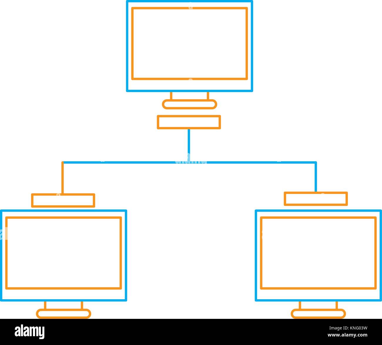 color line computer screen with technology global connection Stock ...