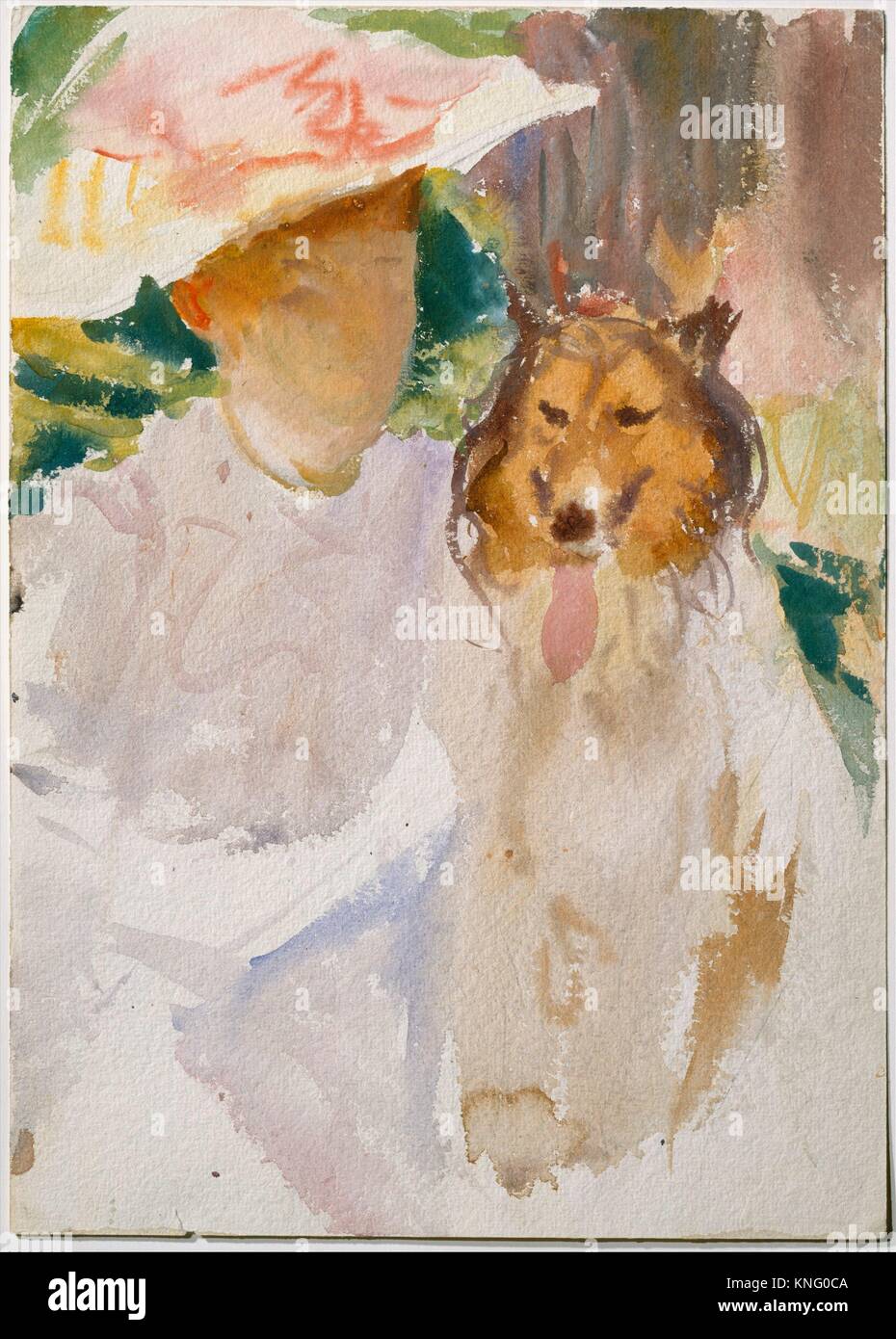 Woman with Collie. Artist John Singer Sargent (American, Florence 1856