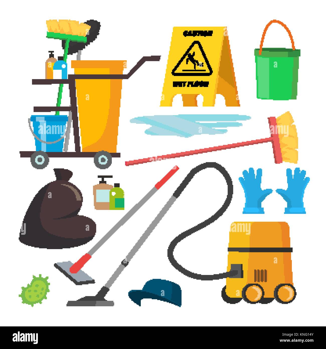 Housekeeping cleaning items set Stock Vector Image & Art - Alamy