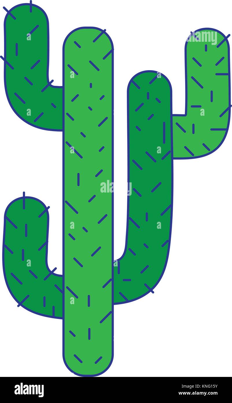 line color natural cactus summer plant desert Stock Vector Image & Art ...