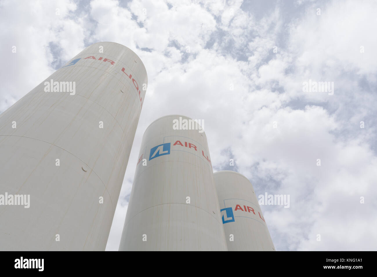 Air Liquide Morocco's gas storage containers ensure a steady supply Stock Photo