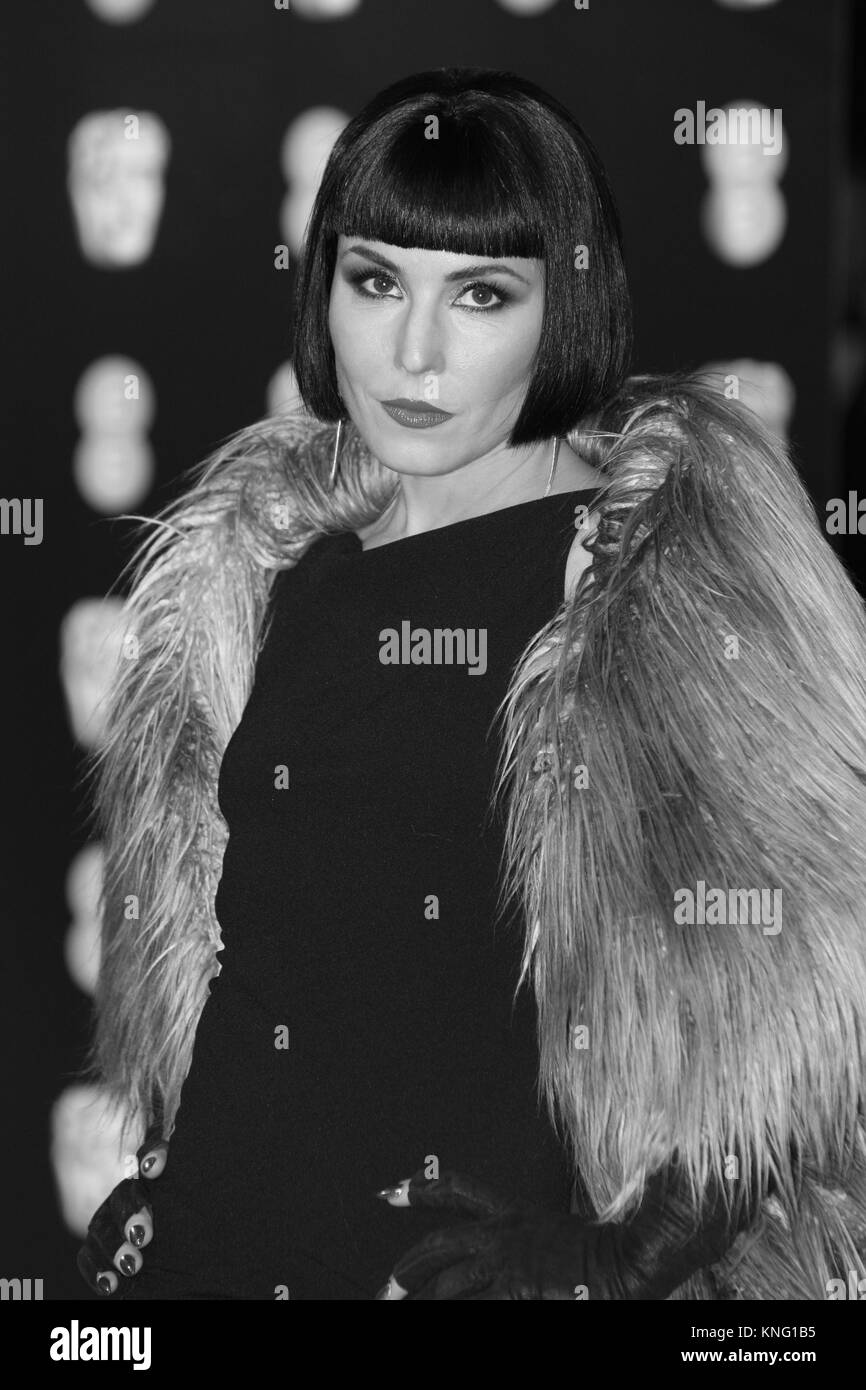 LONDON - FEB 12, 2017: ( Image digitally altered to monochrome ) Noomi Rapace attends The EE British Academy Film Awards (BAFTA) at the Royal Albert Hall on Feb 12, 2017 in London Stock Photo