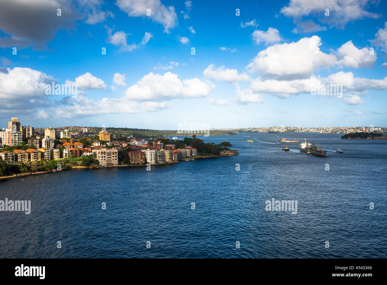 Aerial view of Sydney Harbour and North Shore. New South Wales, Australia. Stock Photo