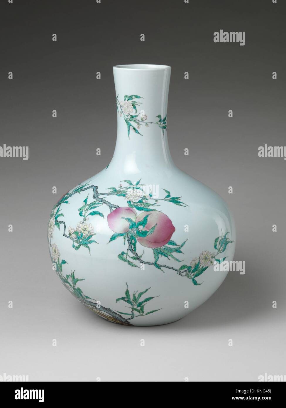 Vase with Nine Peaches. Period Qing dynasty (16441911), Qianlong mark