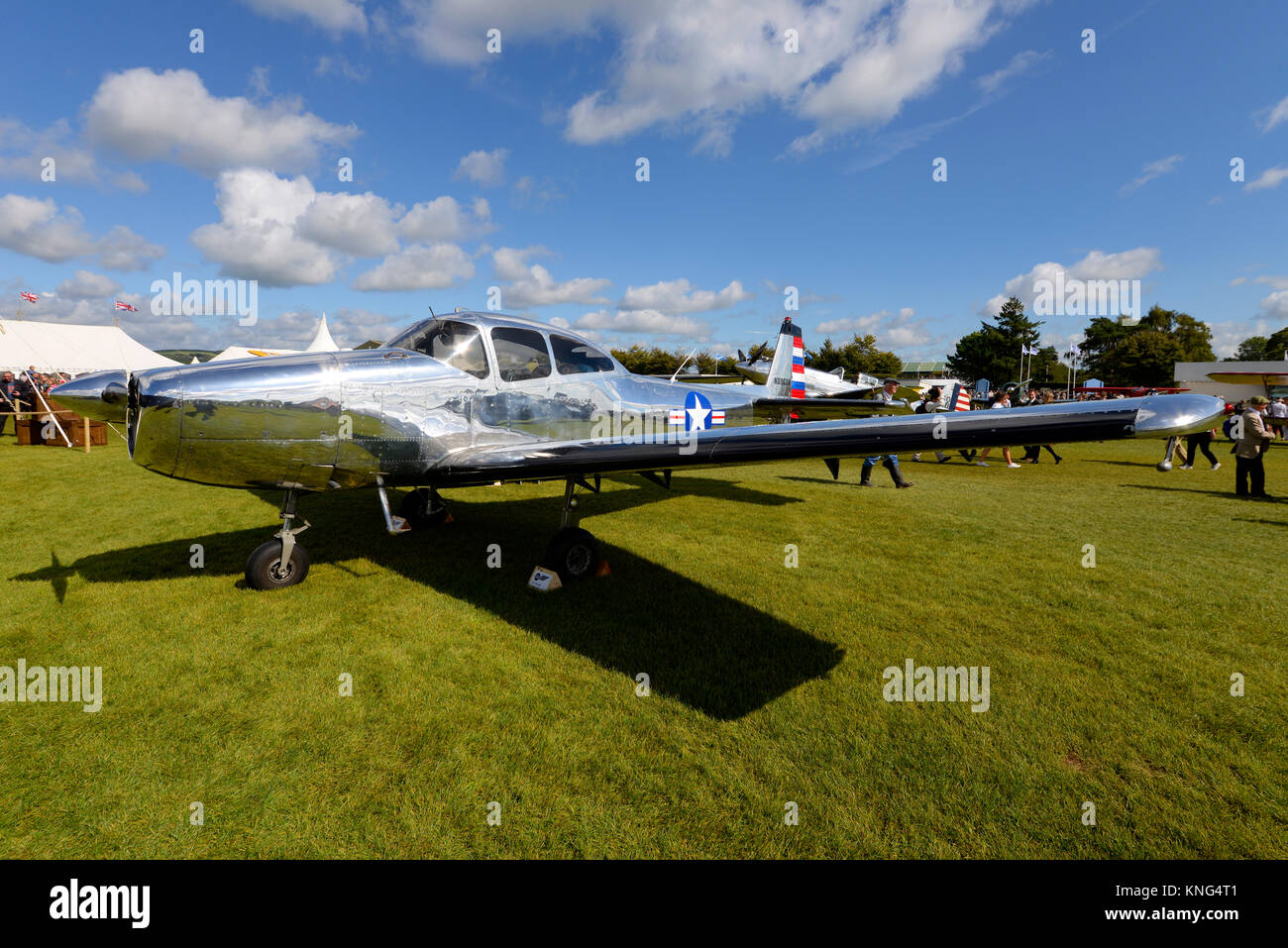 North American L-17A Navion plane in the Freddie March Spirit of Aviation Goodwood Revival 2017 Stock Photo
