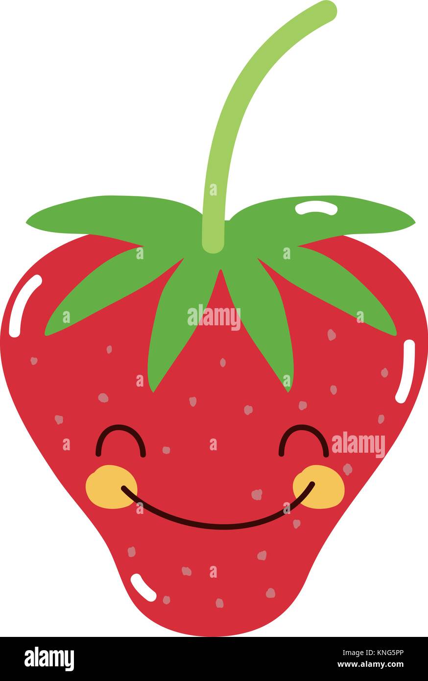 colorful cute strawberry kawaii happy fruit Stock Vector Image & Art