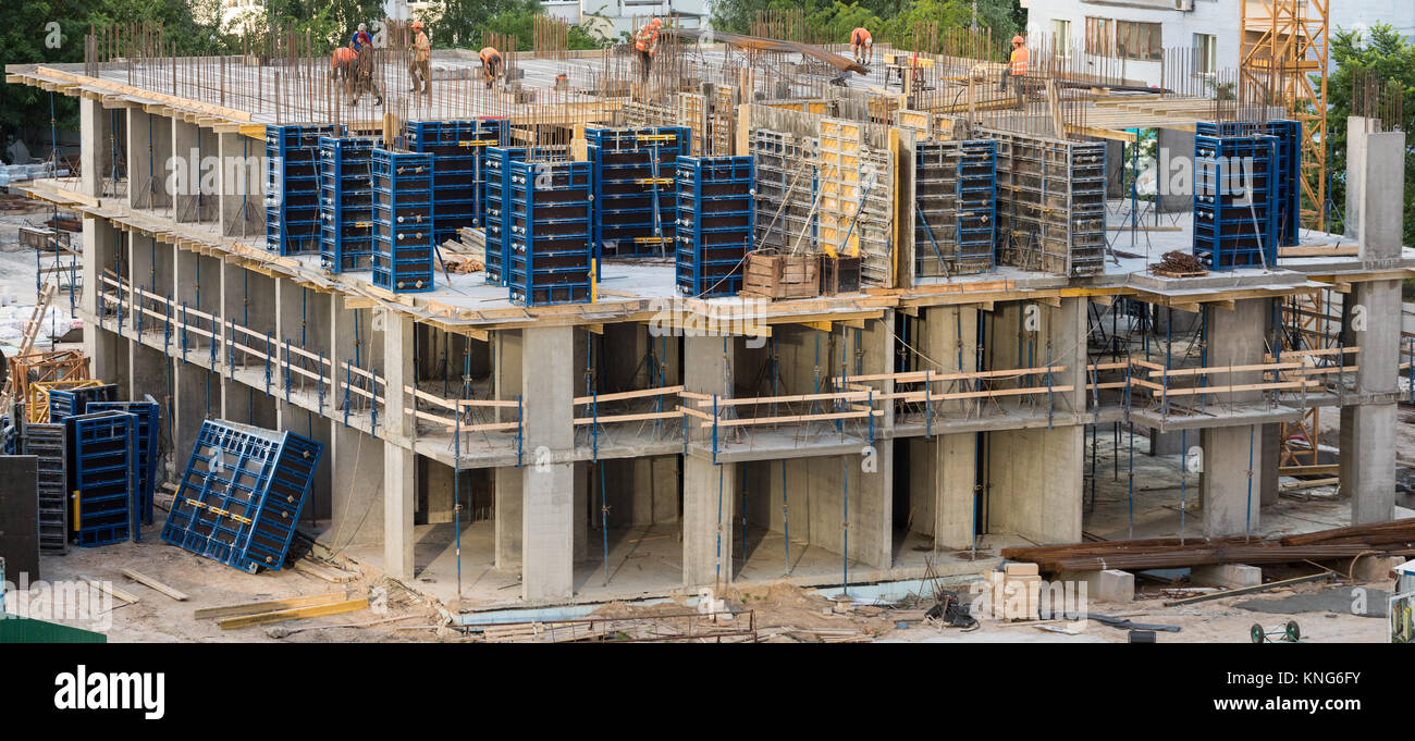 Construction of an apartment house Stock Photo