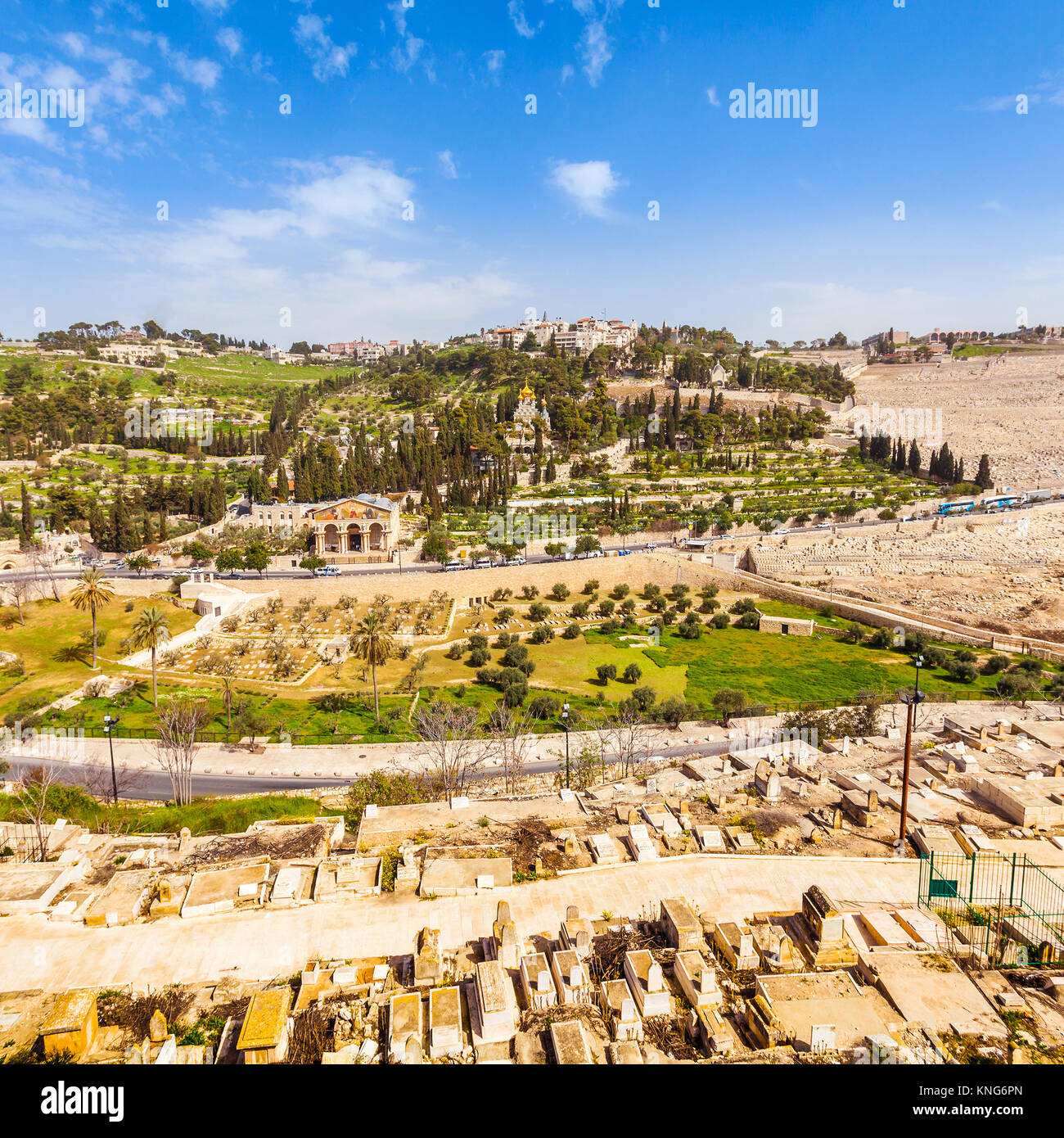 Mount of Olives and the old Jewish cemetery in Jerusalem, Israel Stock ...