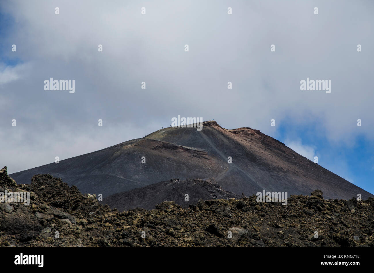 View in the vicinity of the crater of the volcano etna sicily italy Stock Photo