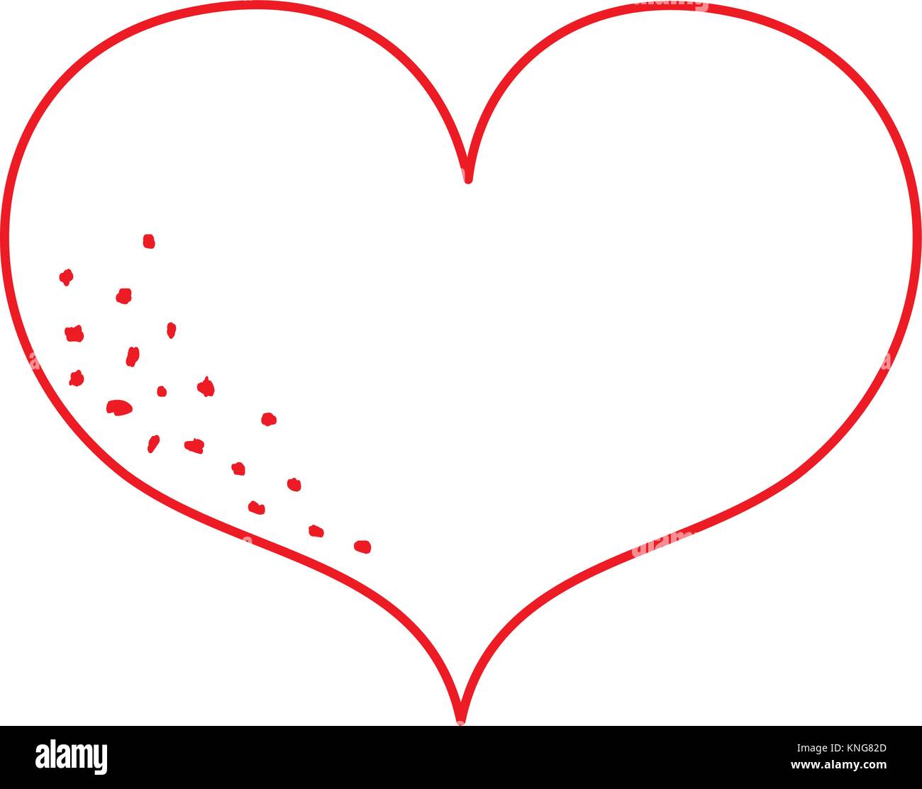 color line heart symbol of love and passion icon Stock Vector Image ...