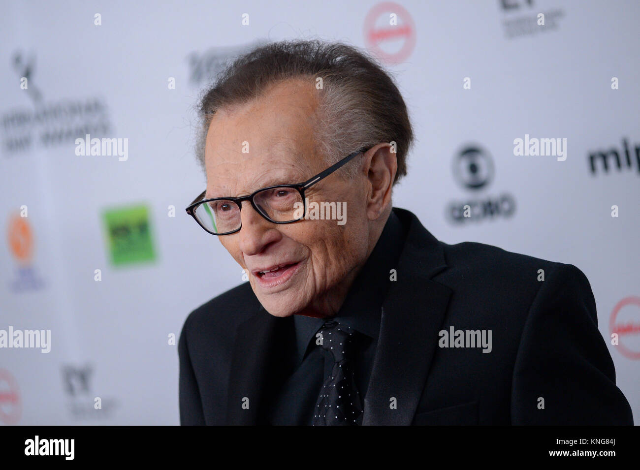 Larry King attends 45th International Emmy Awards at New York Hilton on November 20, 2017 in New York City. Stock Photo