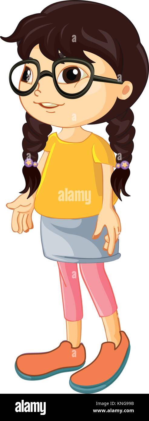 illustration of a girl on a white background Stock Vector Image & Art ...