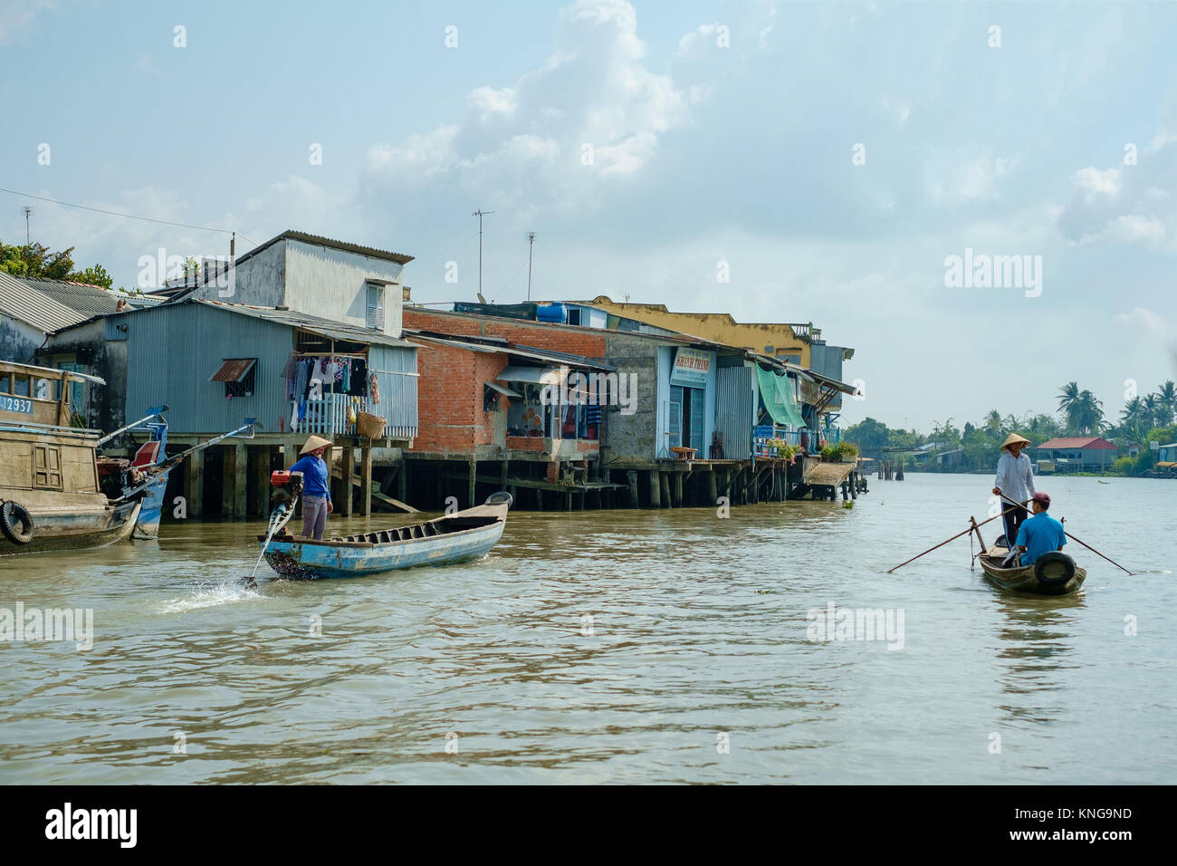 Floating Markets on the Mekong River, Vietnam Stock Photo - Alamy