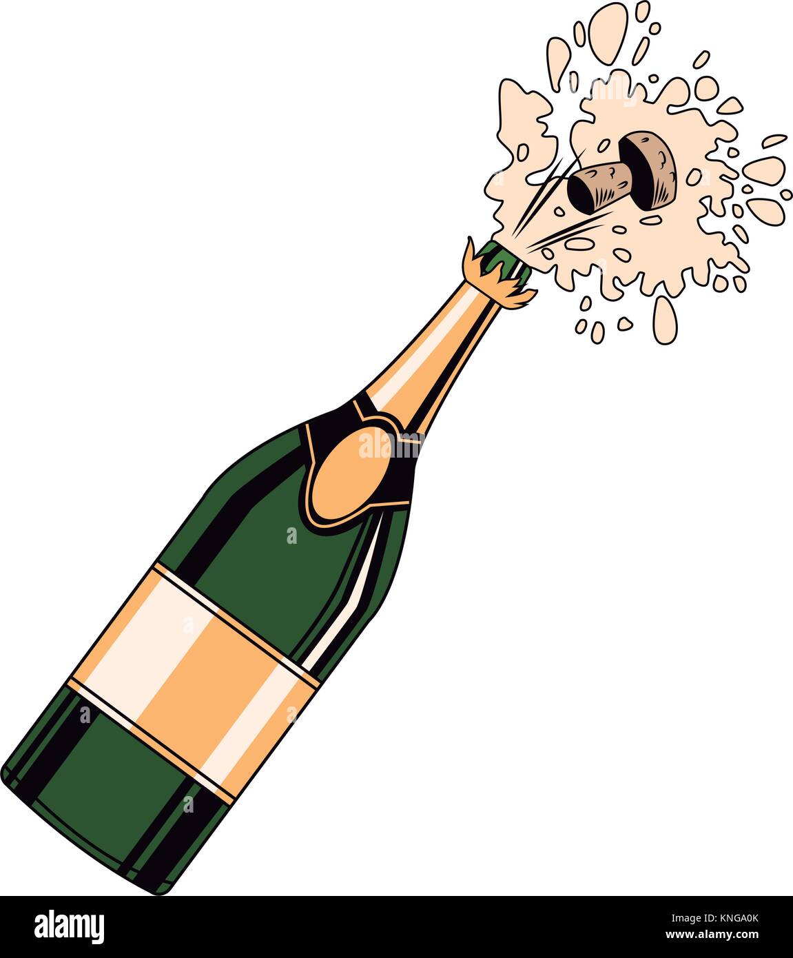 Clipart De Garrafa Pop Hand Met Een Bierfles Zonder Etiket Geïsoleerd