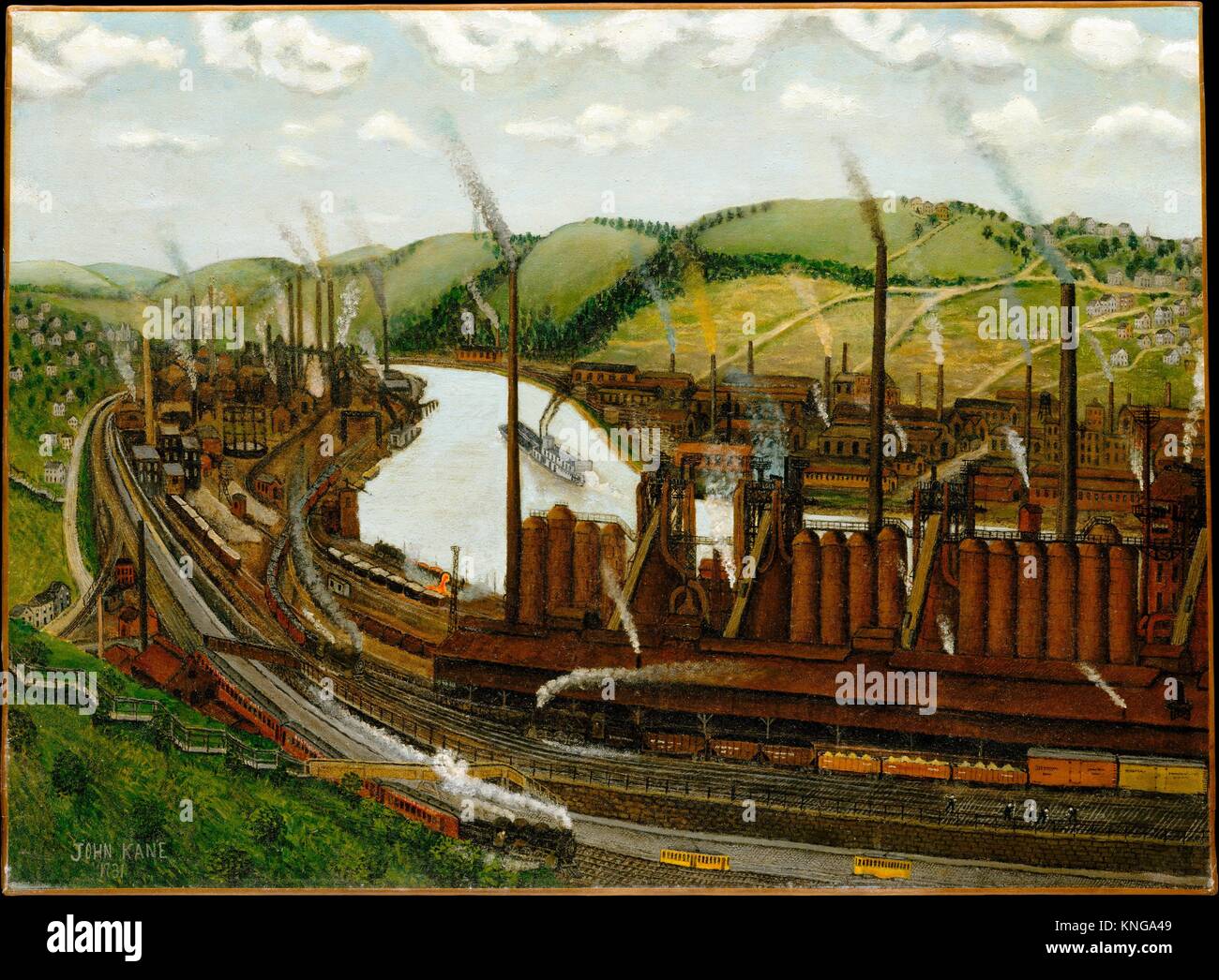 The Monongahela River Valley, Pennsylvania. Artist: John Kane (America,  West Calder, Scotland 1860-1934 Pittsburg, Pennsylvania); Date: 1931;  Medium Stock Photo - Alamy