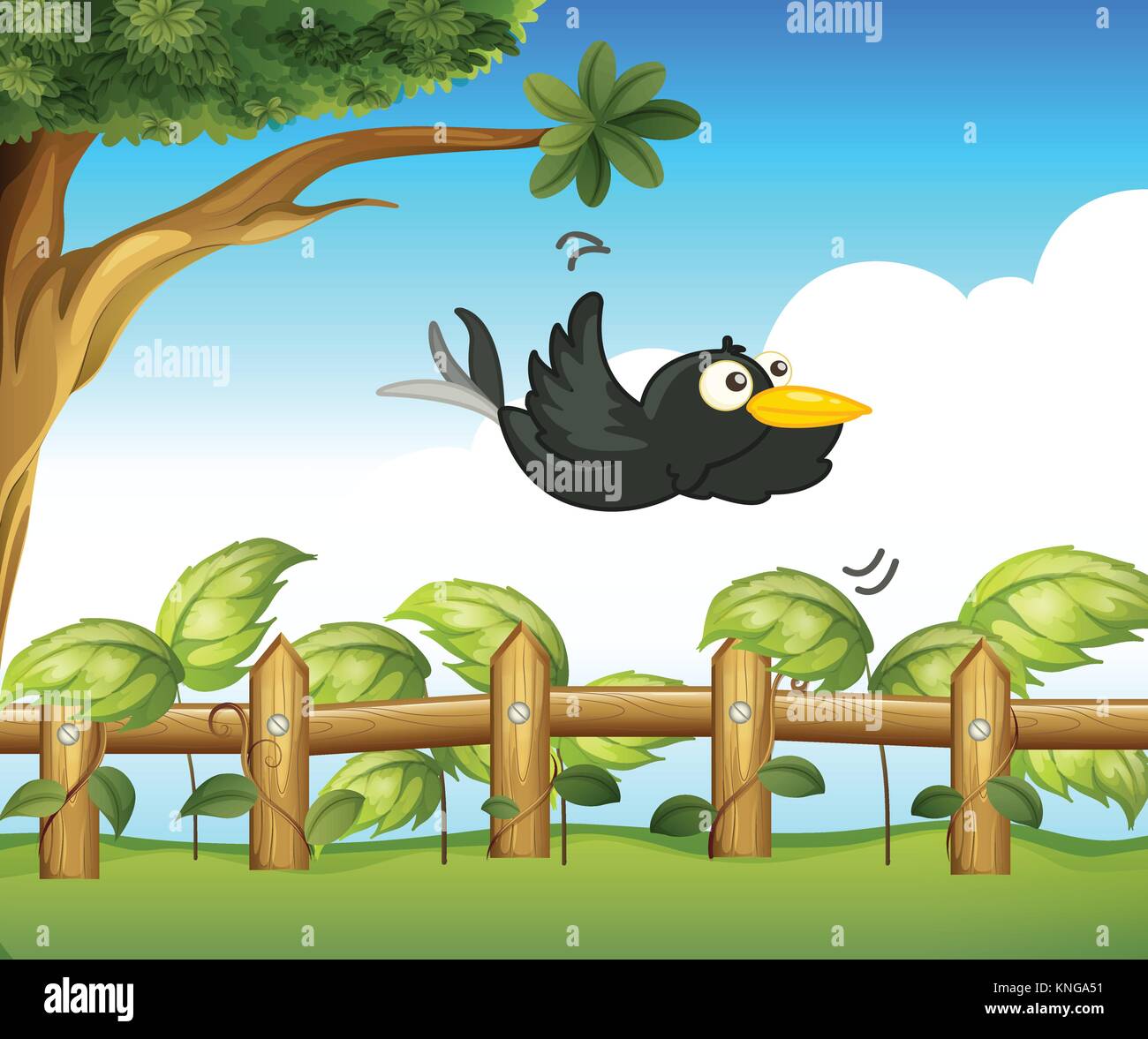 Illustration of a bird in the garden Stock Vector Image & Art - Alamy