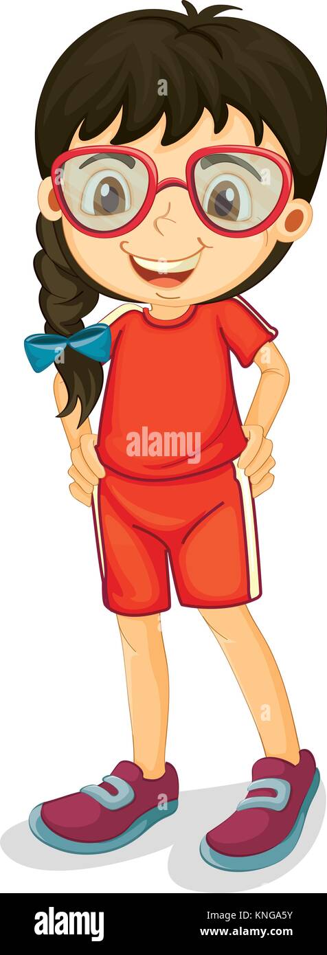 illustration of a girl on a white background Stock Vector Image & Art ...
