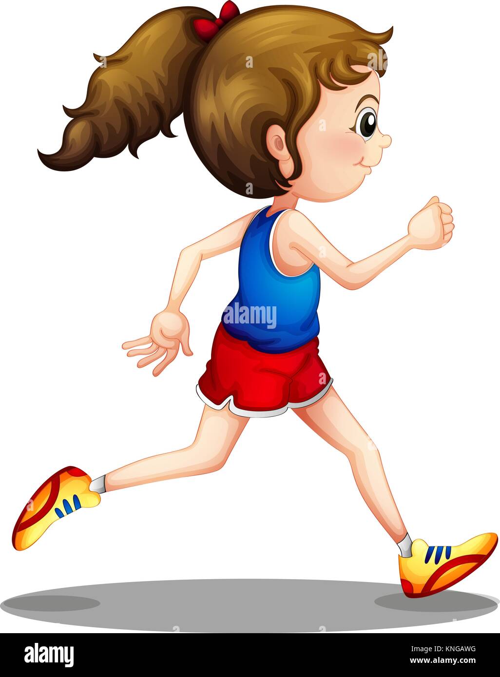 Illustration of a young girl running on a white background Stock Vector Image & Art Alamy