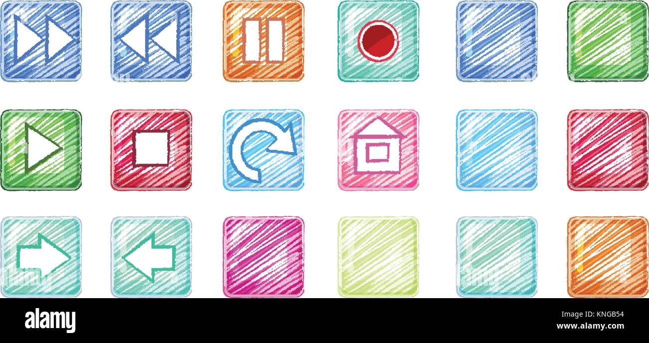 Illustration of the different colorful icons on a white background ...
