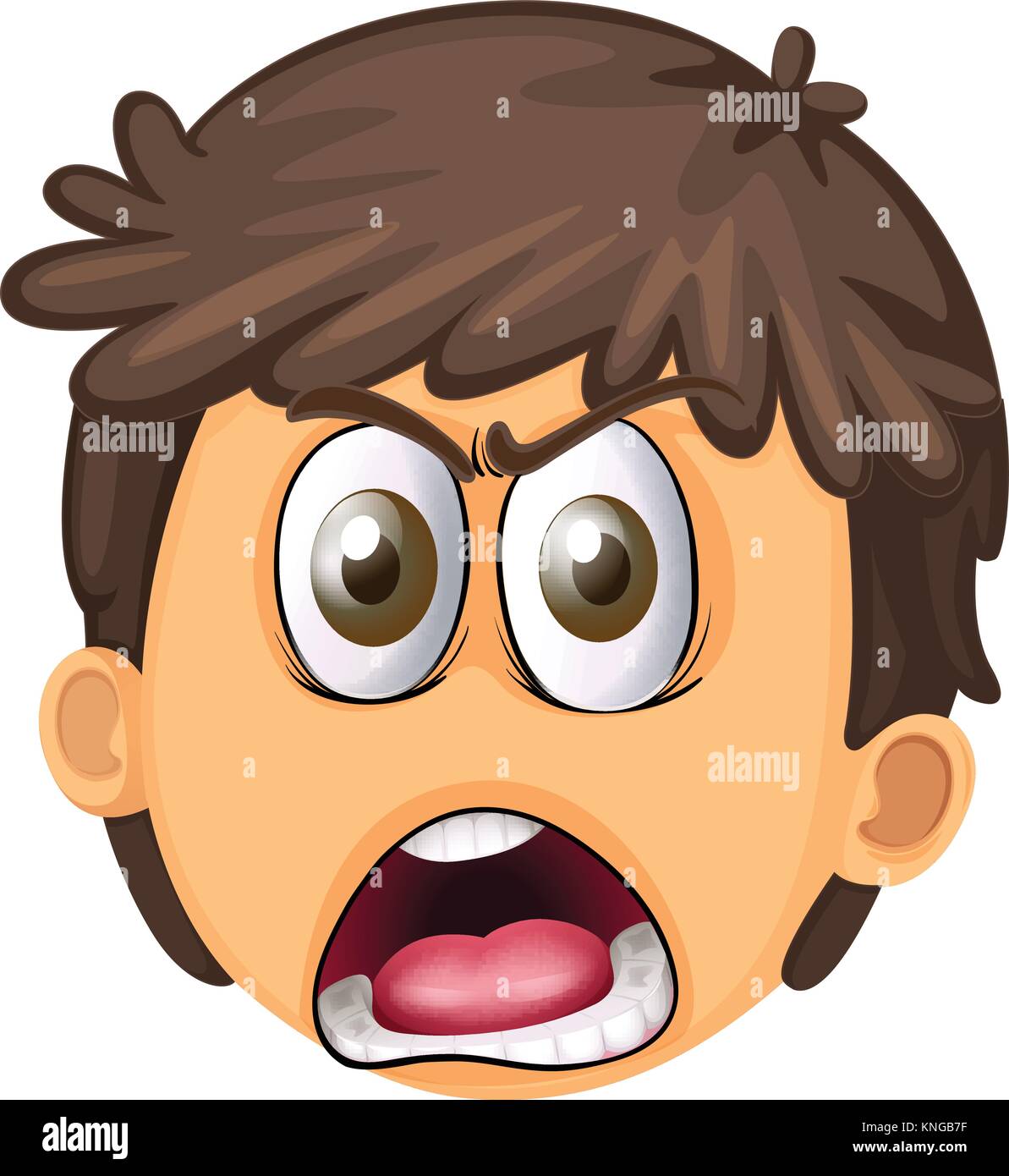 illustration of a boy face on a white background Stock Vector