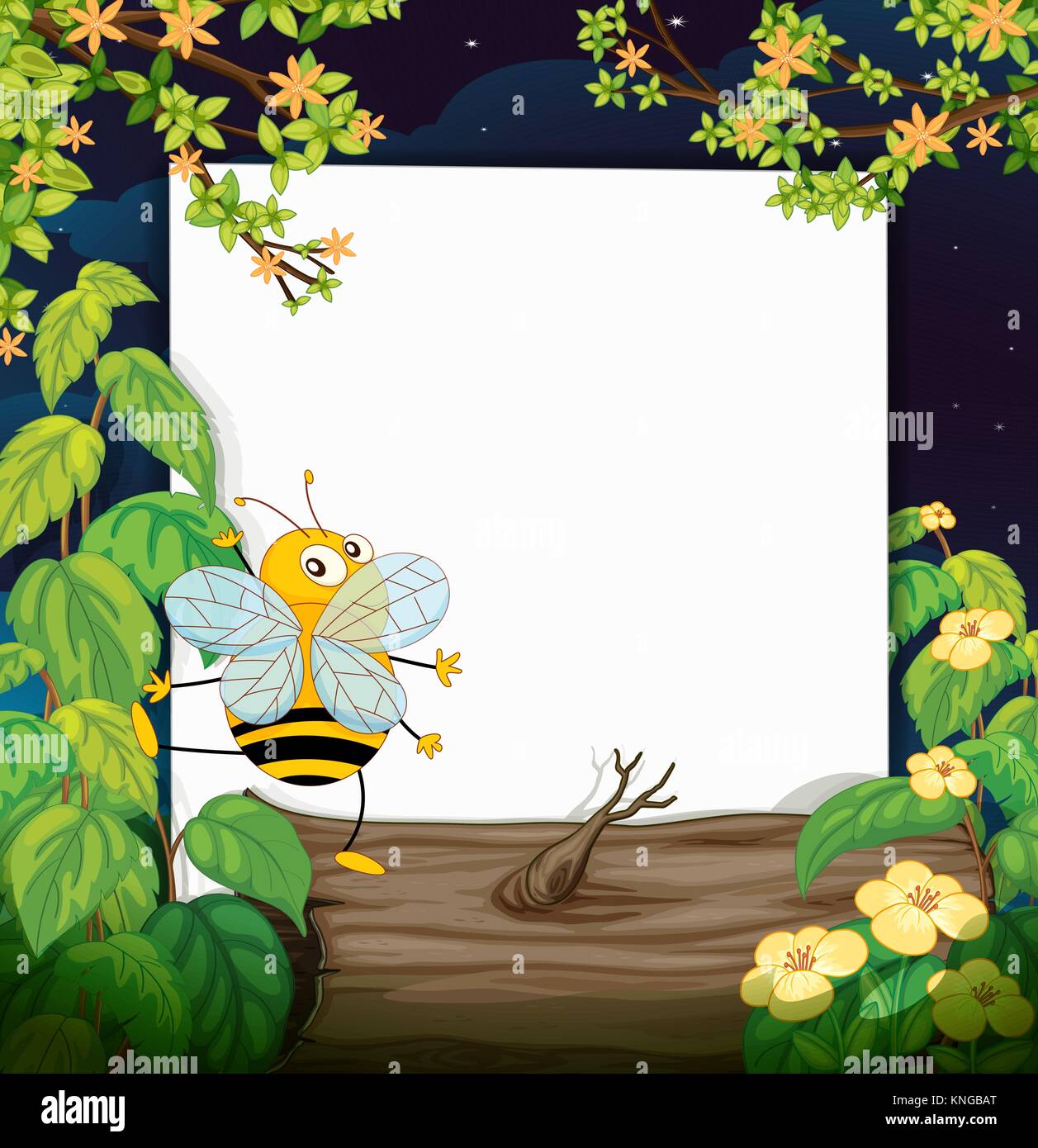 Illustration of a bee and a blank board Stock Vector Image & Art - Alamy