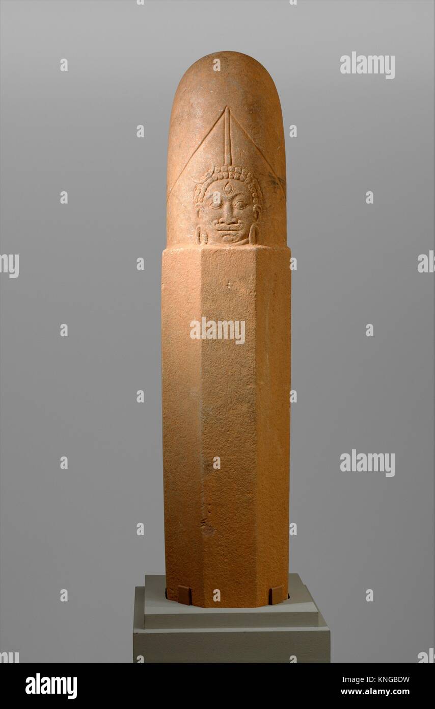 Linga with One Face of Shiva (Ekamukhalinga). Period: Mon-Dvaravati period; Date: 7th-early 8th century; Culture: Thailand (Phetchabun Province, Si Stock Photo