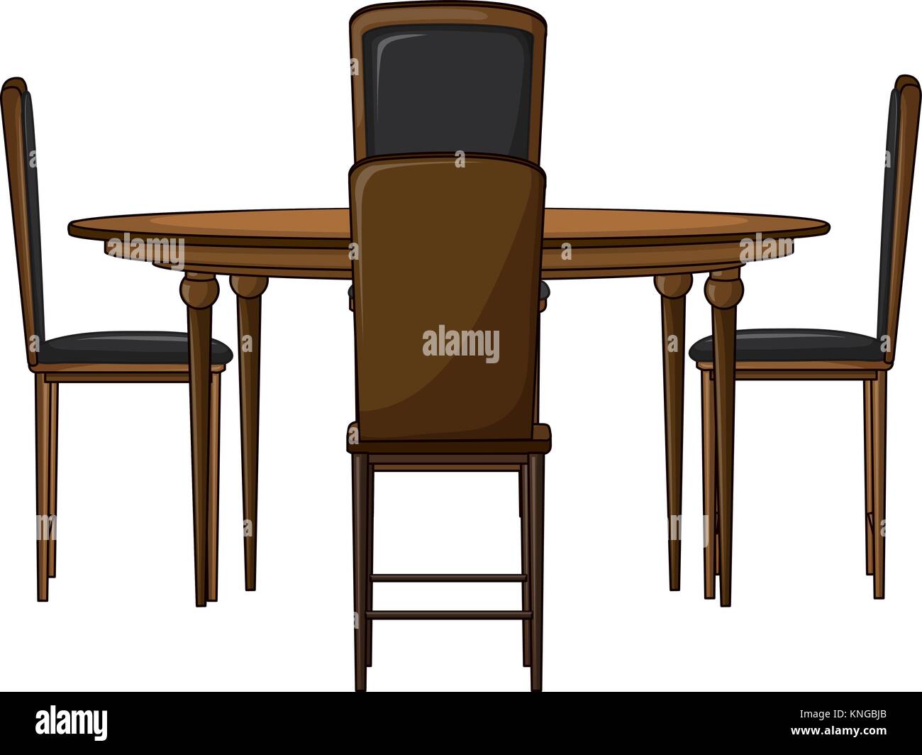 Illustration of a dinning table on a white background Stock Vector ...