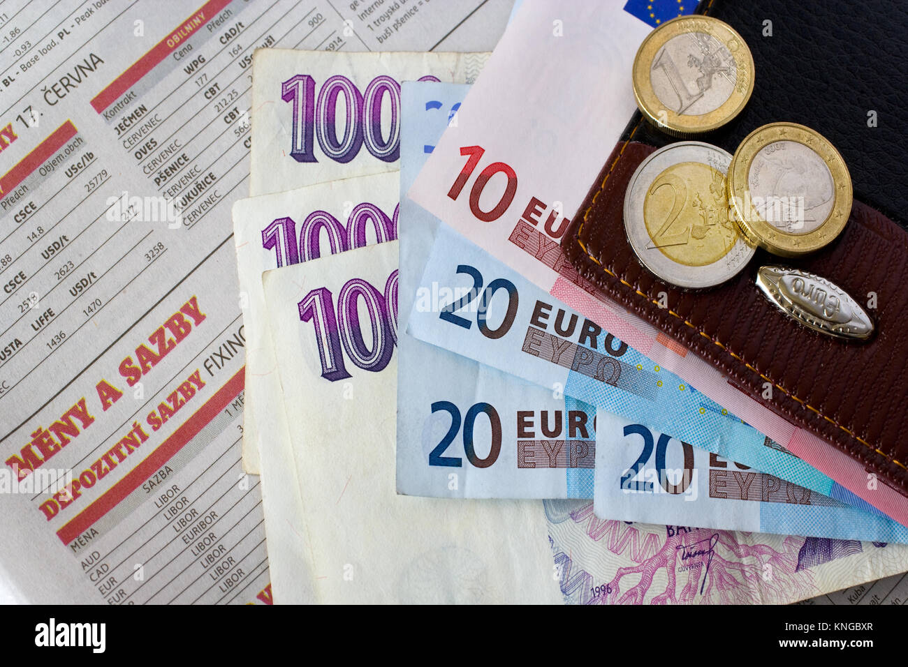 Czech Crown Banknes With Euro Money Exchange Rates Economy Nad czech-crown-banknes-with-euro-money-exchange-rates-economy-nad