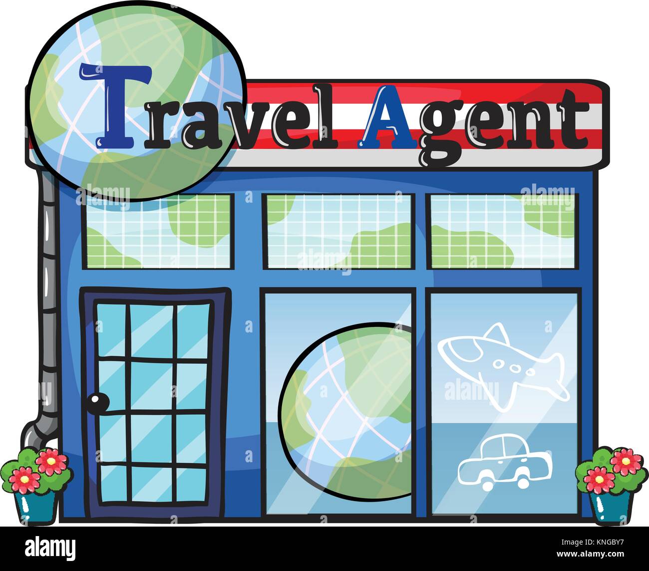 Illustration of a travel agent office on a white background Stock Vector  Image & Art - Alamy